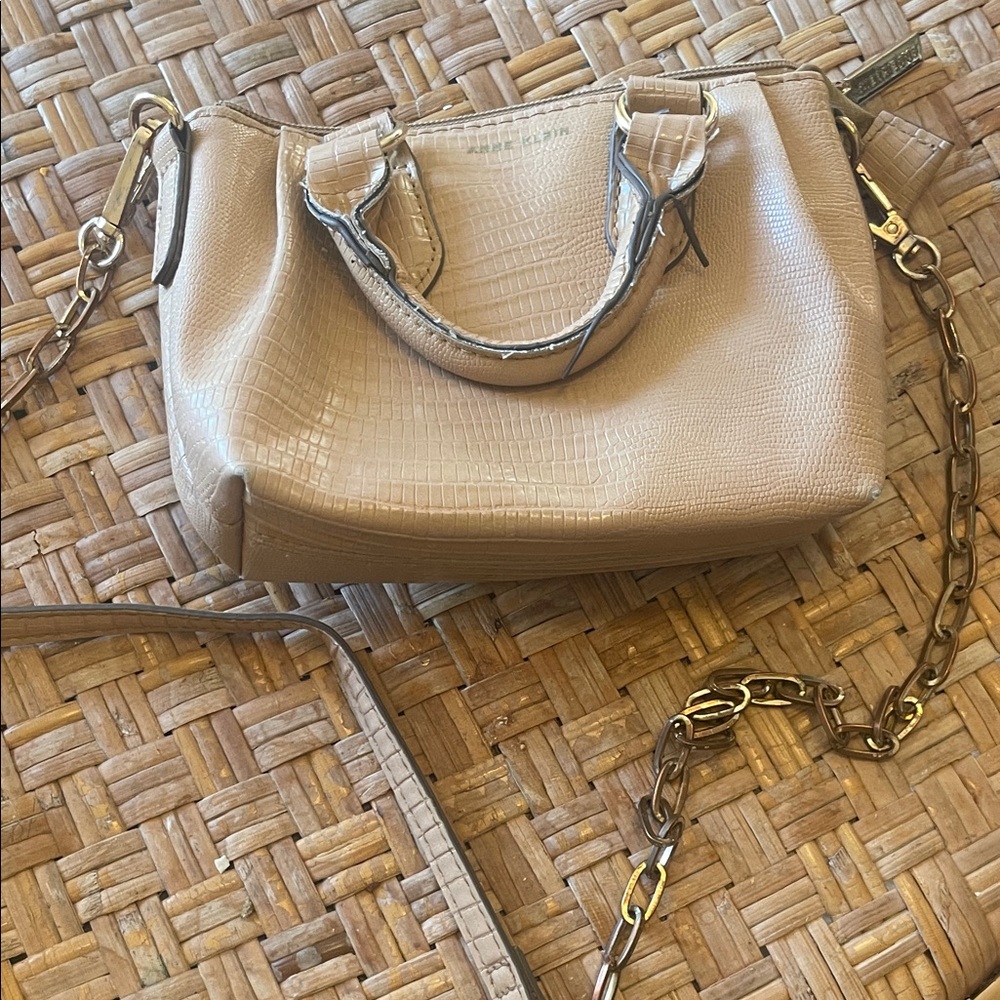 Anne Klein Textured Tan Crossbody Bag